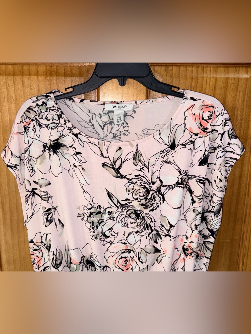 NwoT White House Black Market Pink &  Black Floral Top-S-EC - Picture 4 of 11